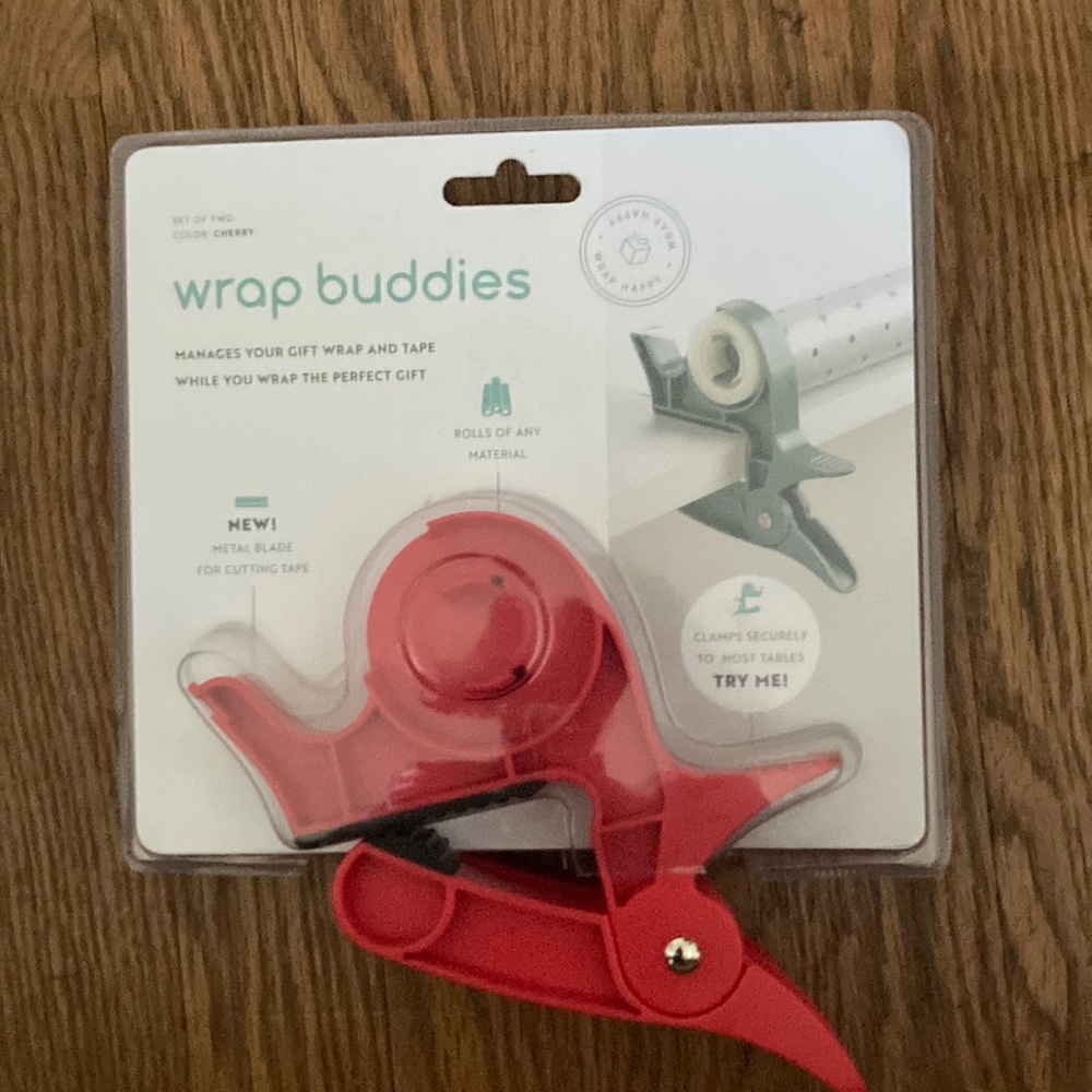 New! Wrap bundles.  Holds your gift wrap securely . Clamps attach to most tables